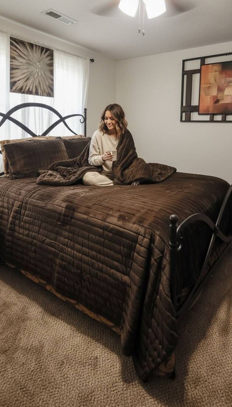 Faux fur queen comforter set - Picture 4 of 6